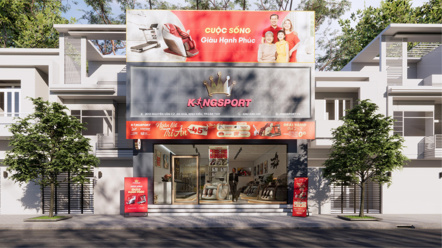 THIẾT KẾ CỬA HÀNG KINGSPORT CẦN THƠ