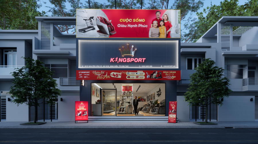 THIẾT KẾ CỬA HÀNG KINGSPORT CẦN THƠ